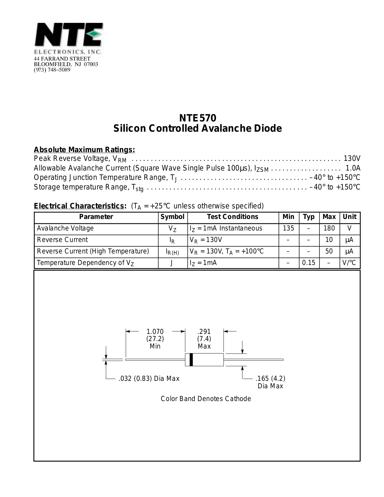 Datasheet NTE570 Datasheet (NTE) - ManualMachine.com