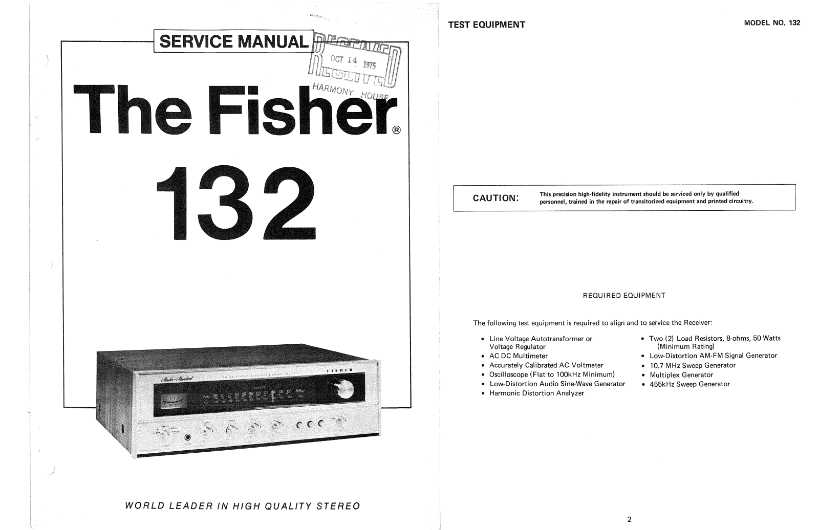 Fisher 132 Service manual