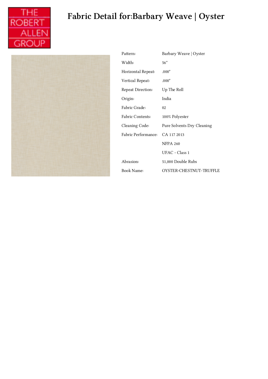Robert Allen RALF1932 Specifications - ManualMachine.com
