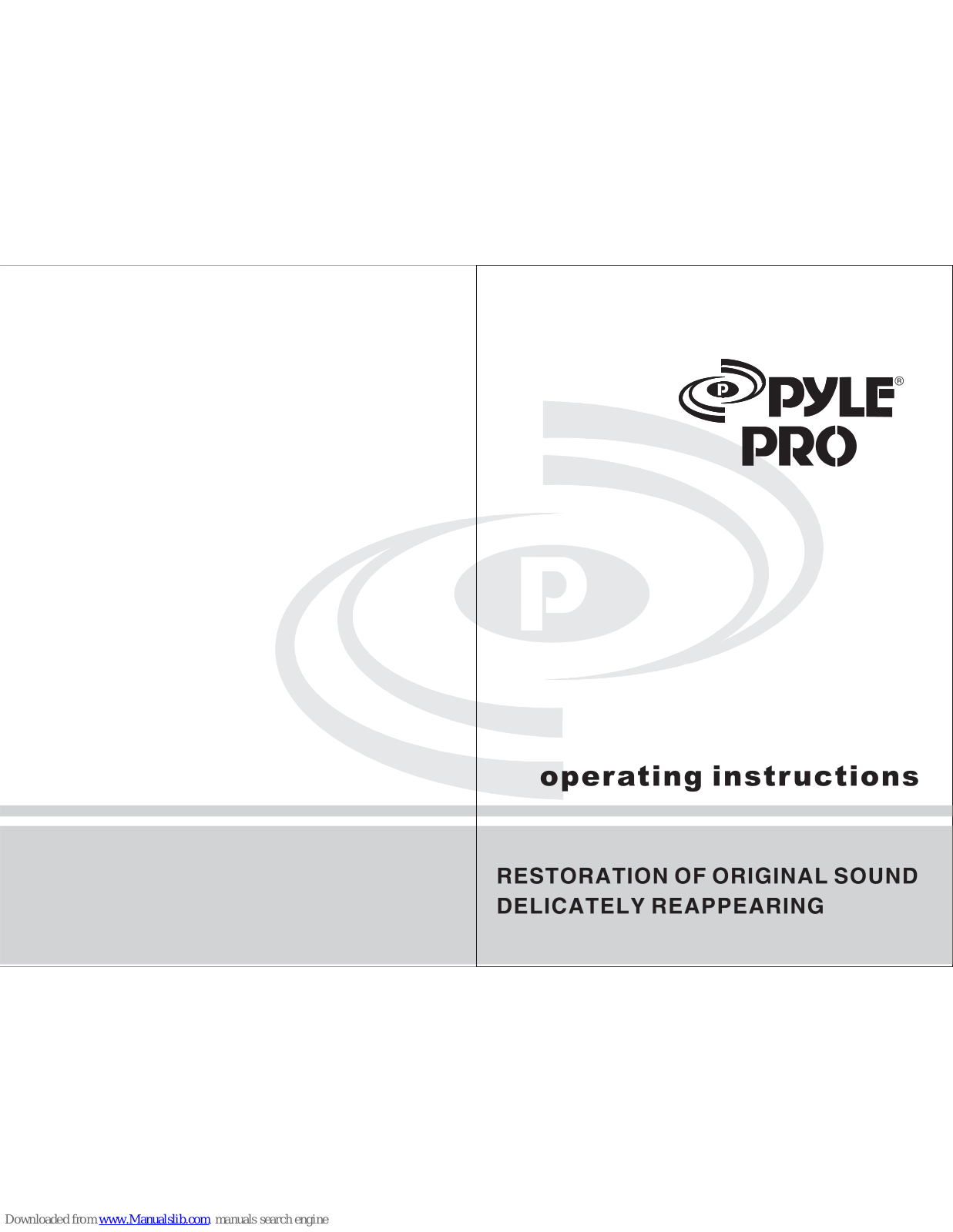 Pyle Pro padh1024a Operating Instructions Manual