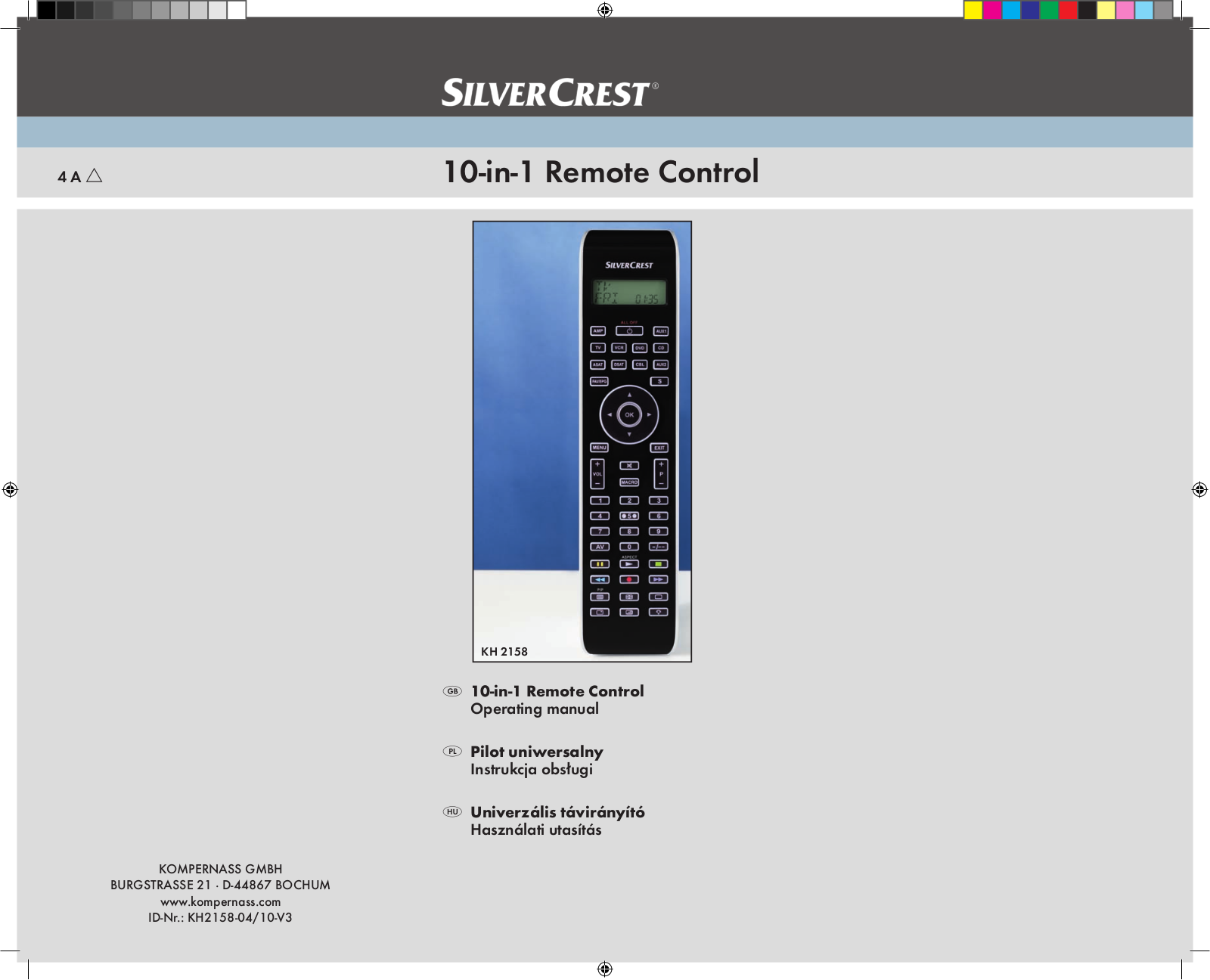 Silvercrest KH 2158 User Manual