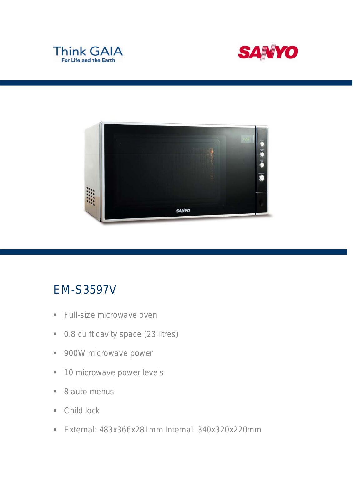 Sanyo EM-S3597V User Manual