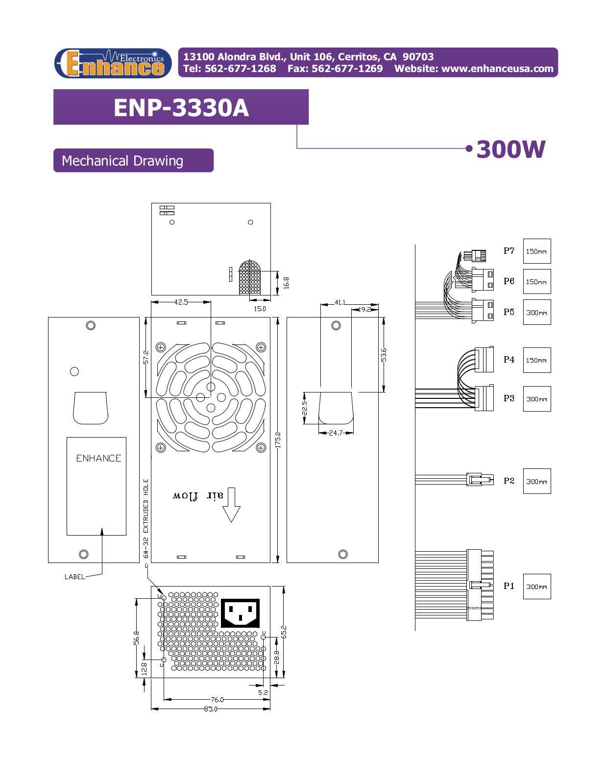 Enhance ENP-3330A MECHANICAL DRAWING