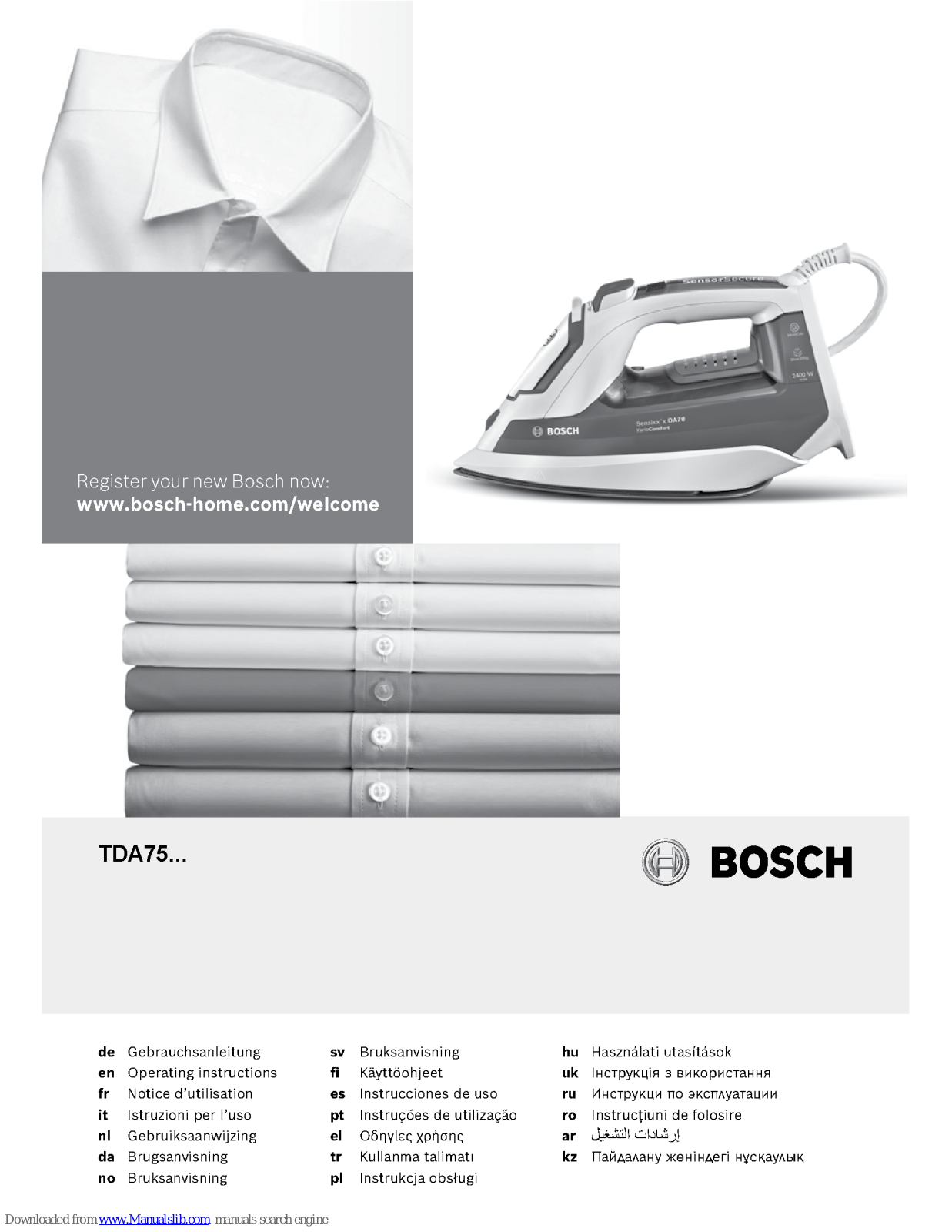 Bosch TDA75 Operating Instructions Manual