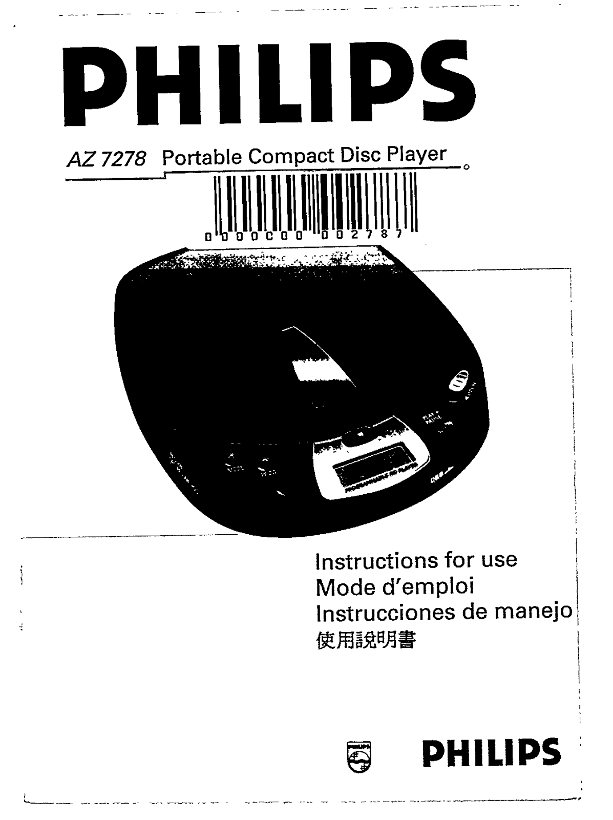 Philips AZ7278-01 User Manual