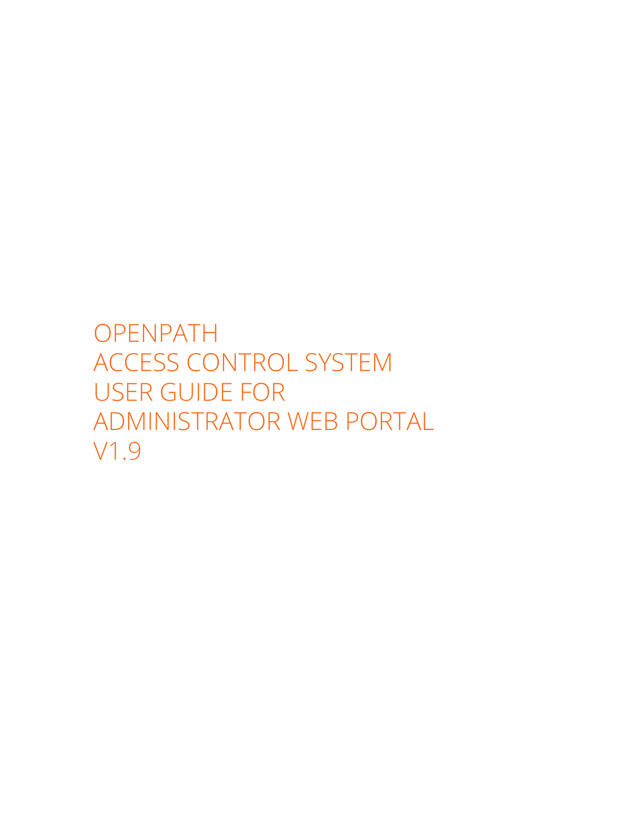 OpenPath Security OPRHF, OPRLF Users Guide