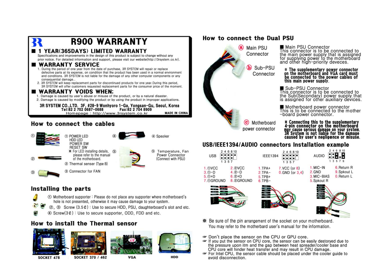 3R SYSTEM R900 User Manual