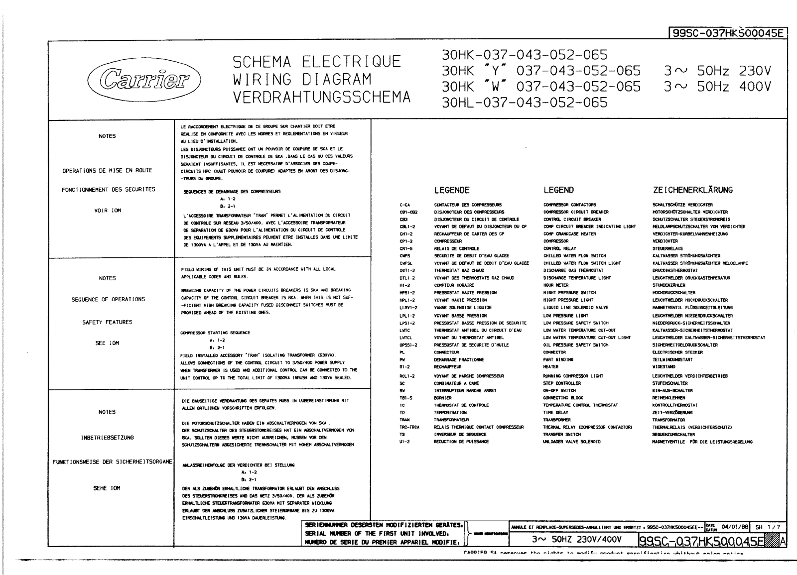 Carrier 30HK, HR037-161-SEL User Manual