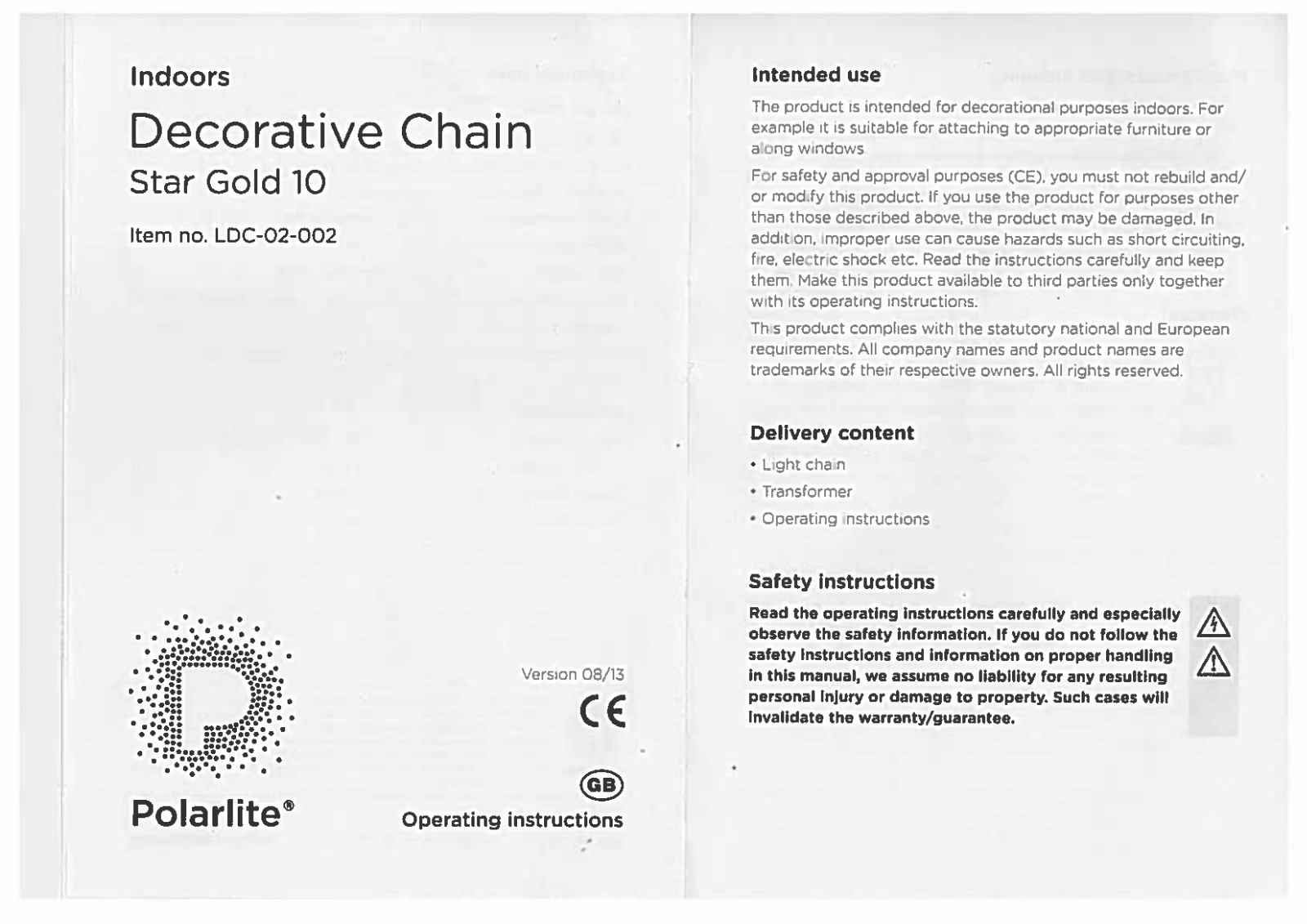 Polarlite LDC-02-002 User guide