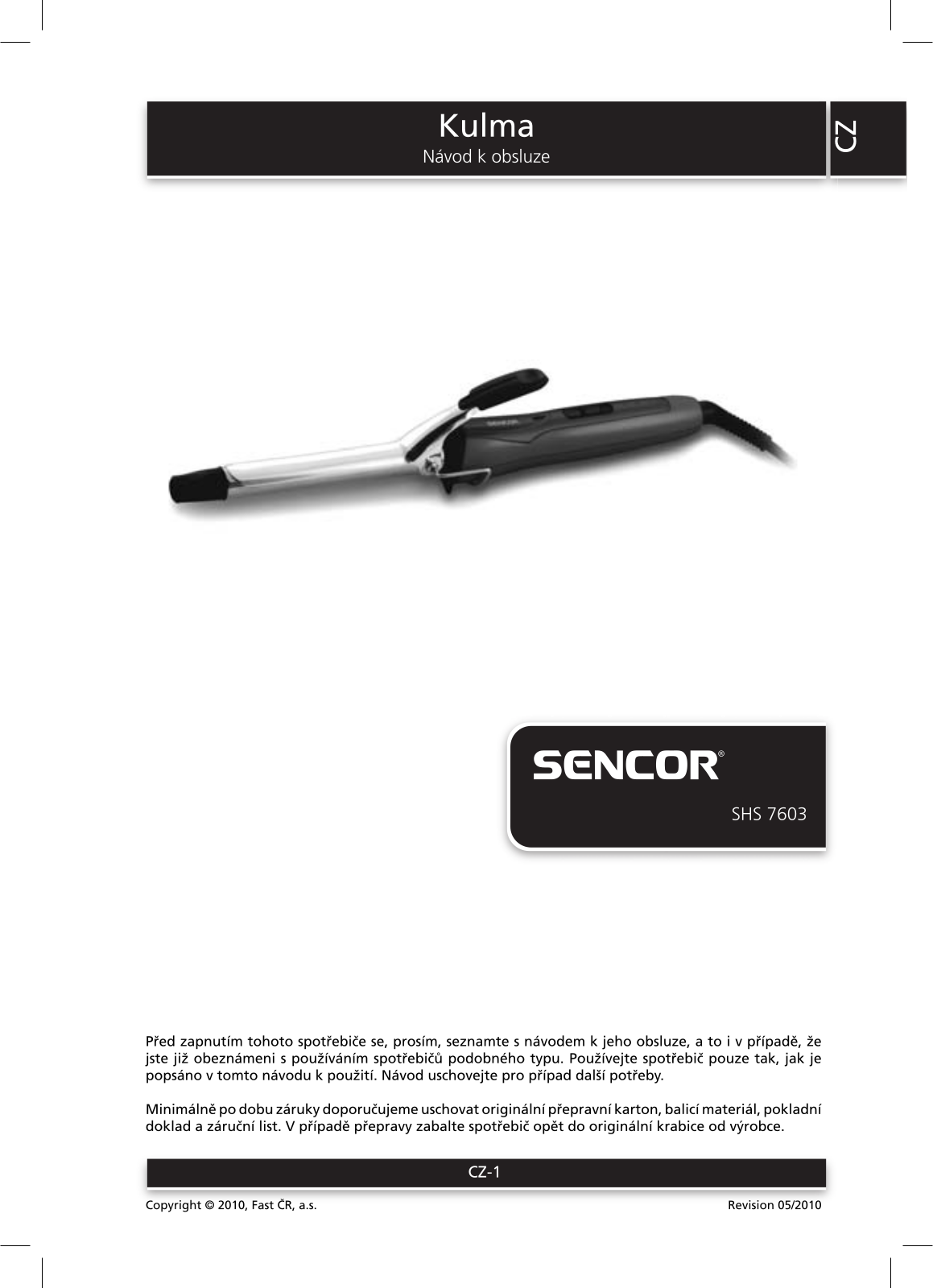 Sencor SHS 7603 User Manual