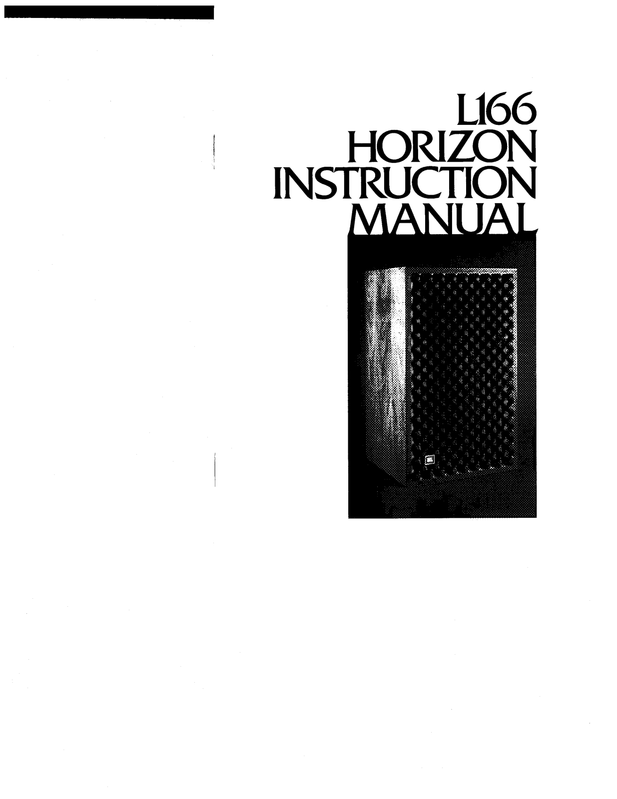 Jbl L166, L166 HORIZON User Manual