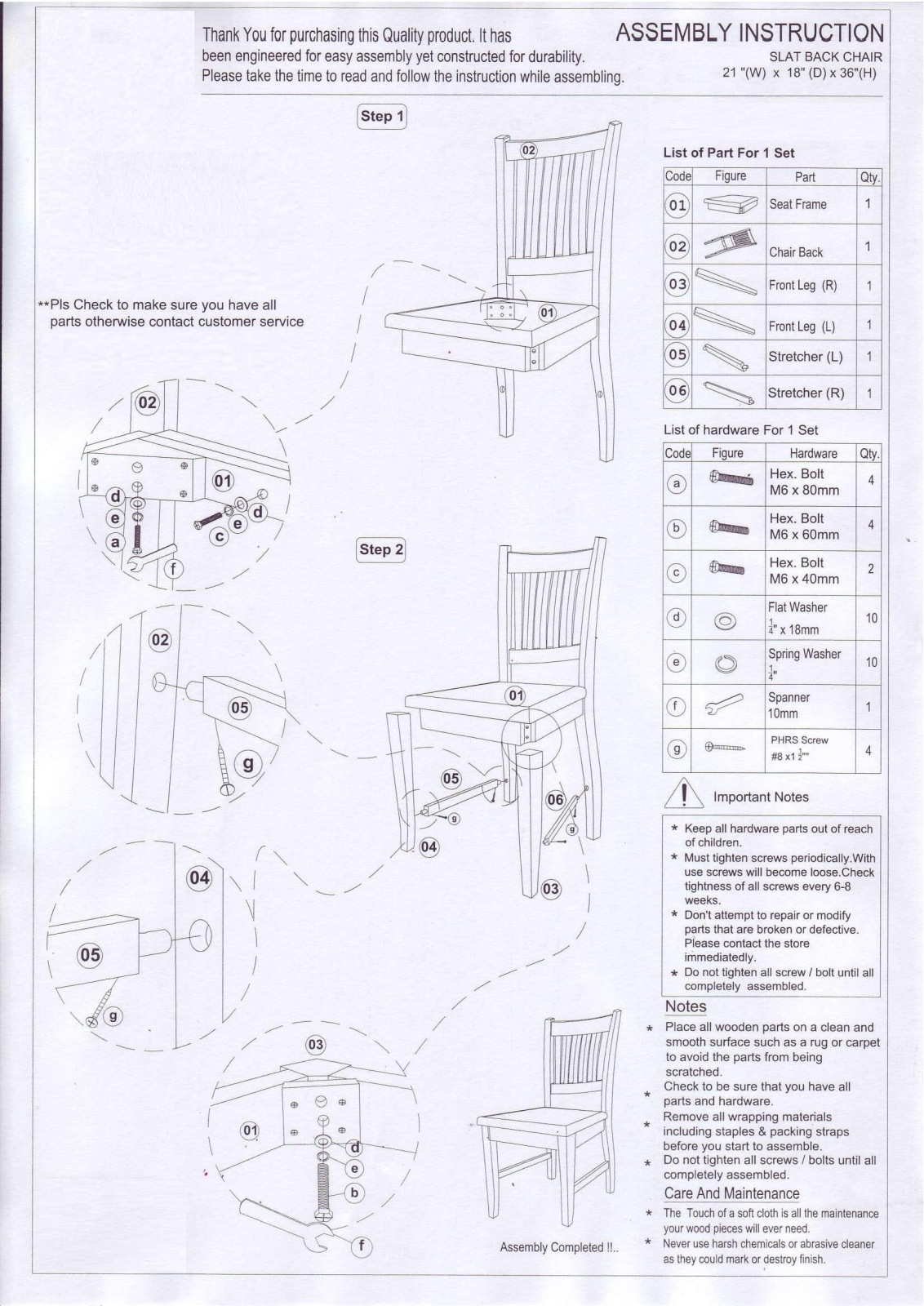 Foundstone LOON7854 Assembly Instruction - ManualMachine.com