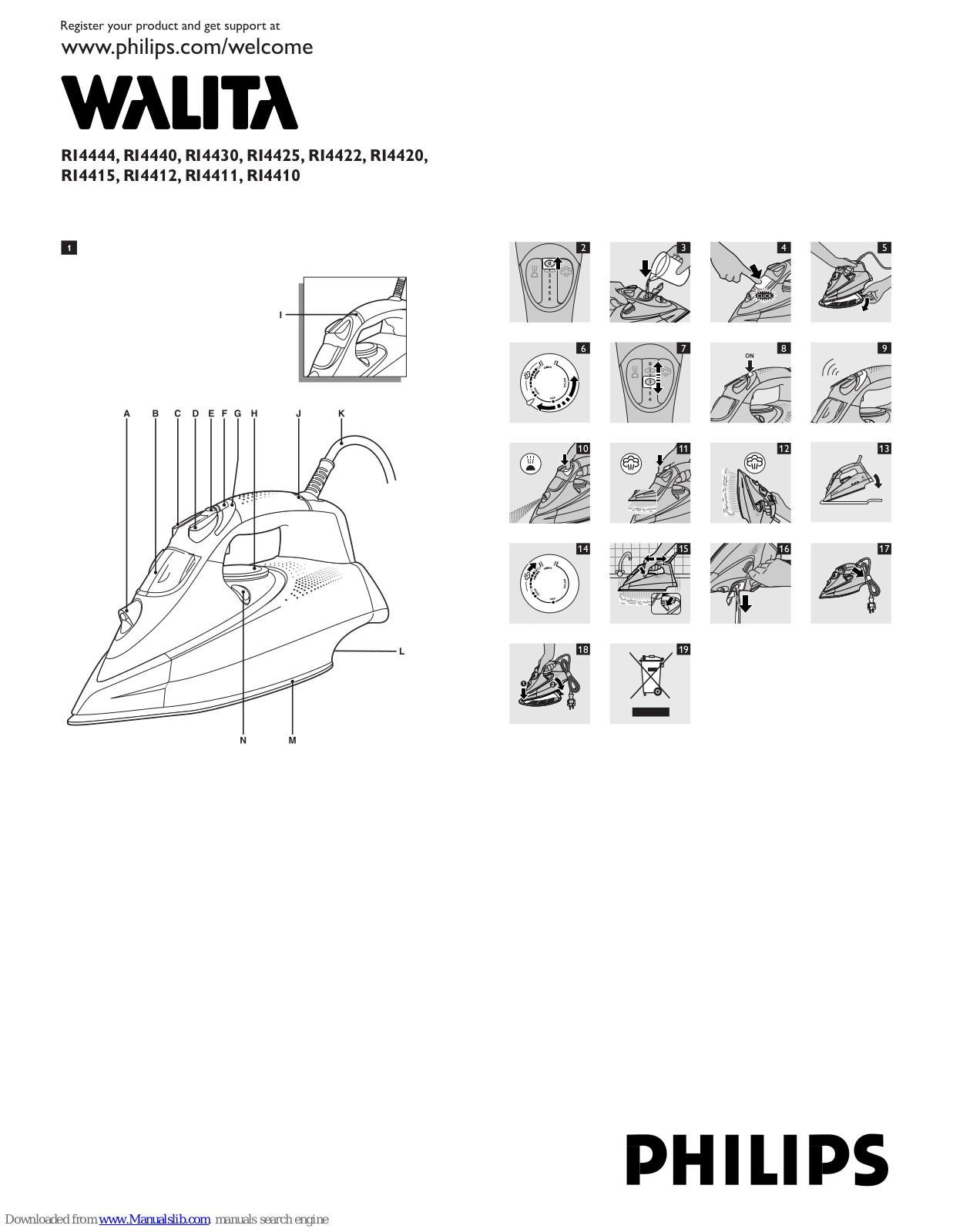 Philips RI4430, RI4444, RI4440, RI4425, RI4422 User Manual