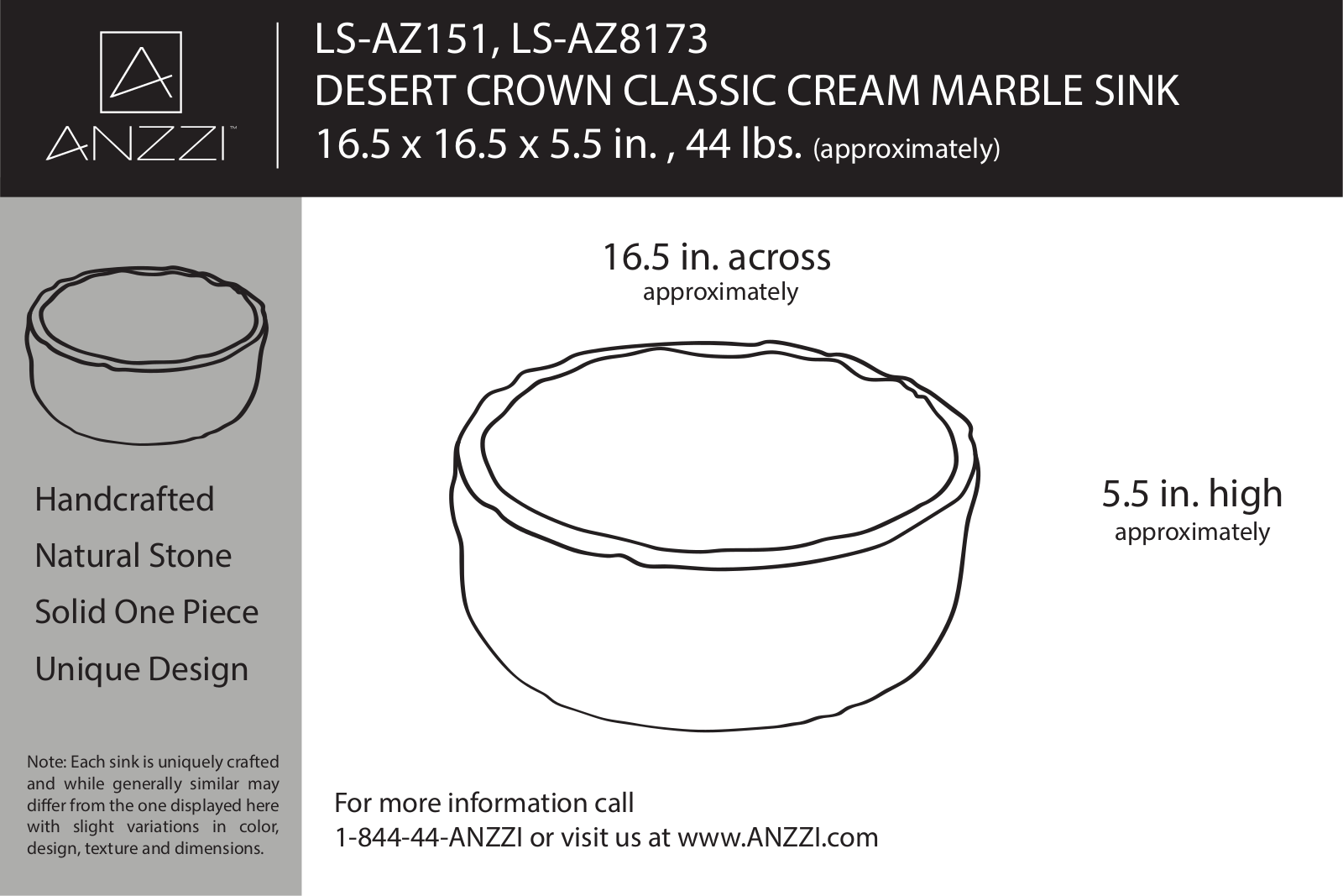 ANZZI BCYN1320 Dimensions - ManualMachine.com