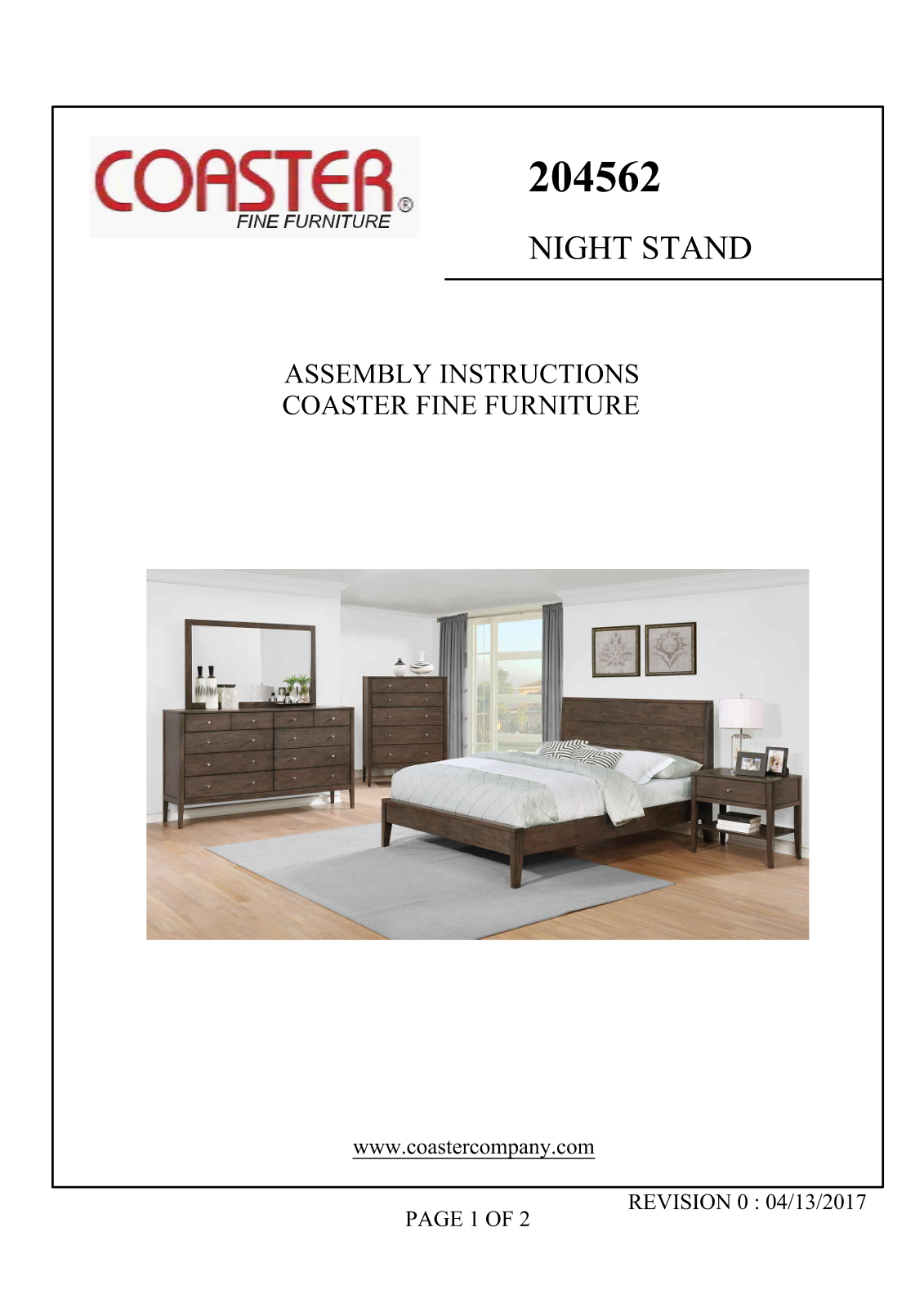 Coaster 204562 Assembly Guide - ManualMachine.com