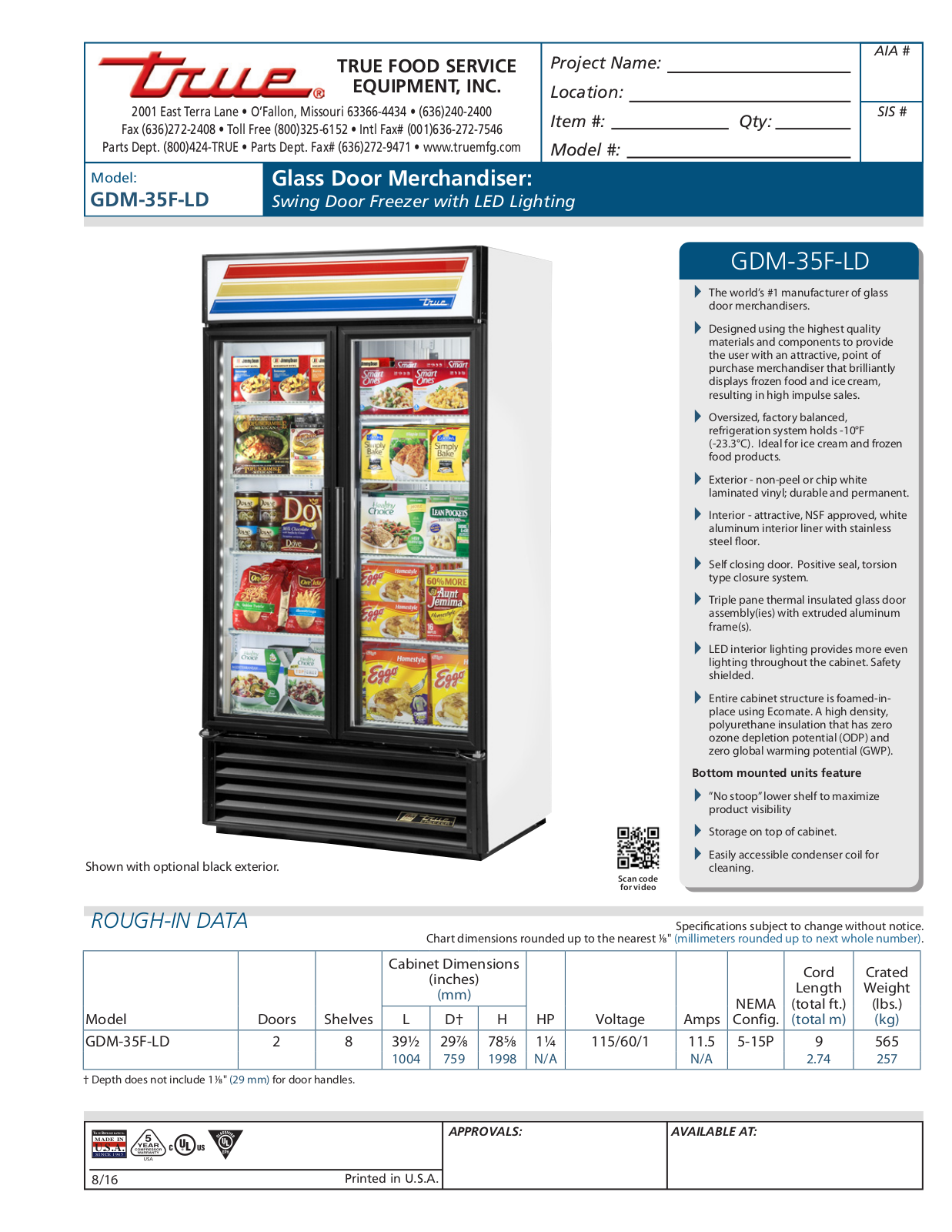 True GDM-35F-LD User Manual