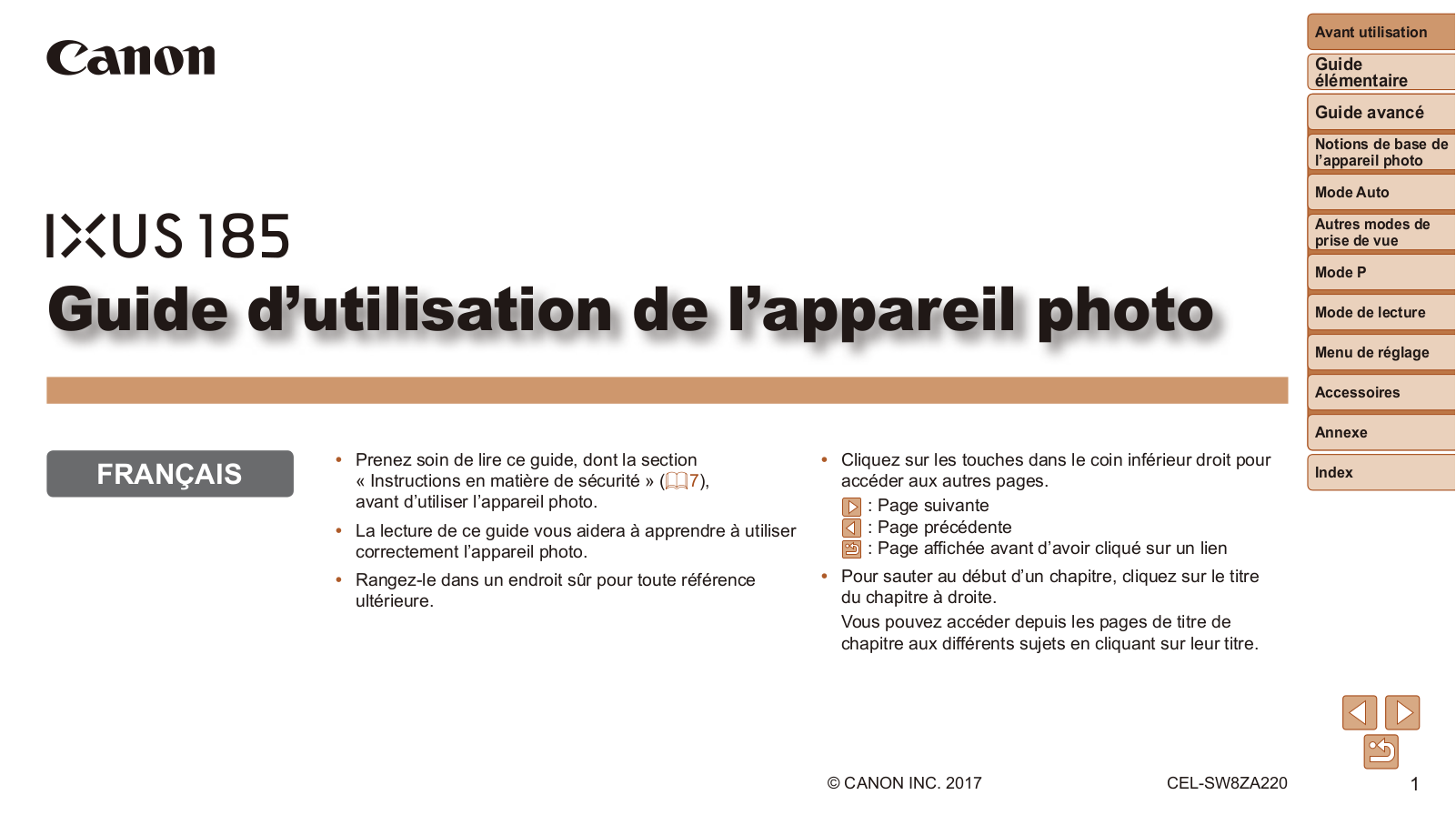 CANON IXUS 185 Guide d'utilisation