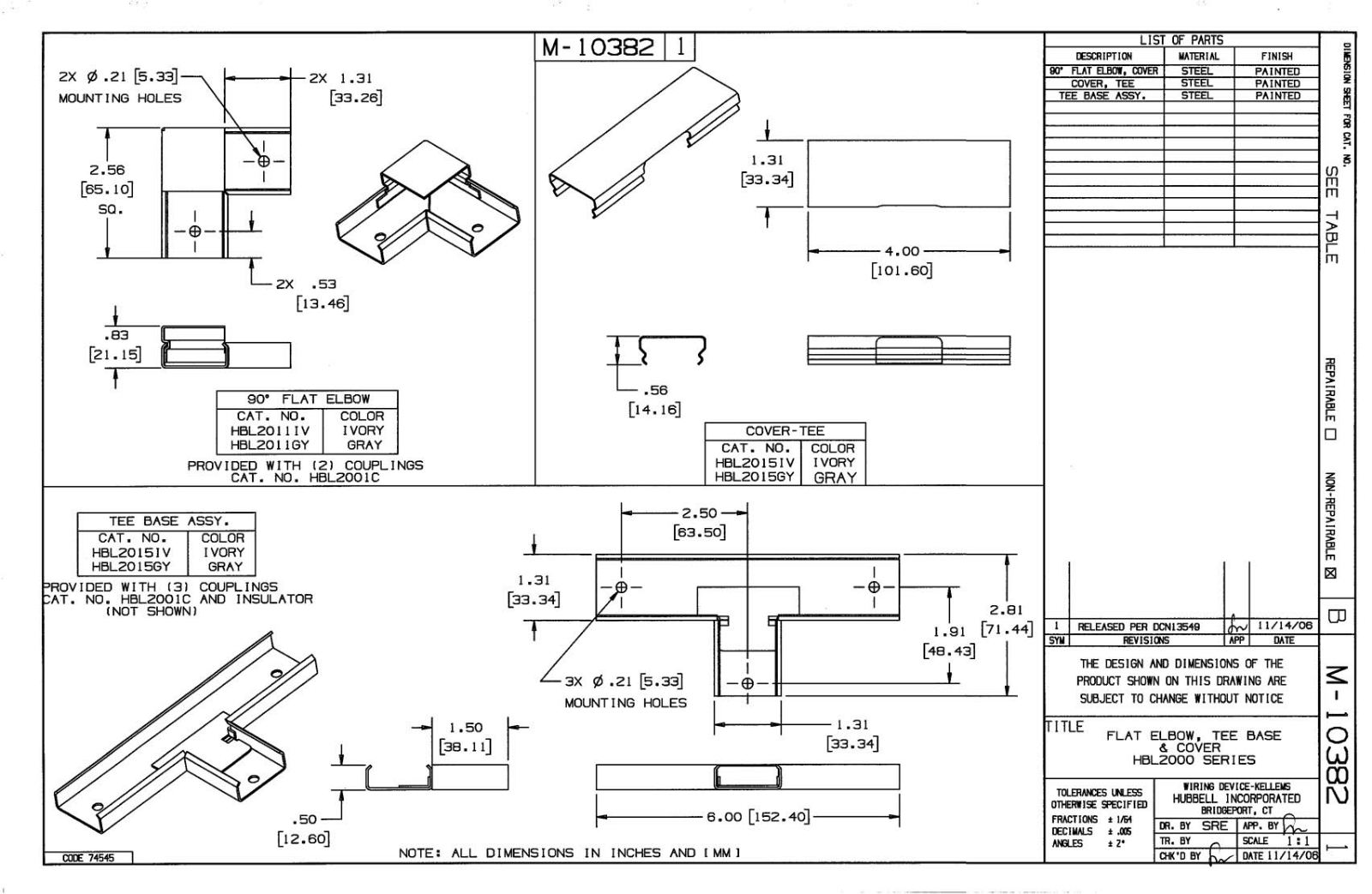 Hubbell HBL2015 Reference Drawing