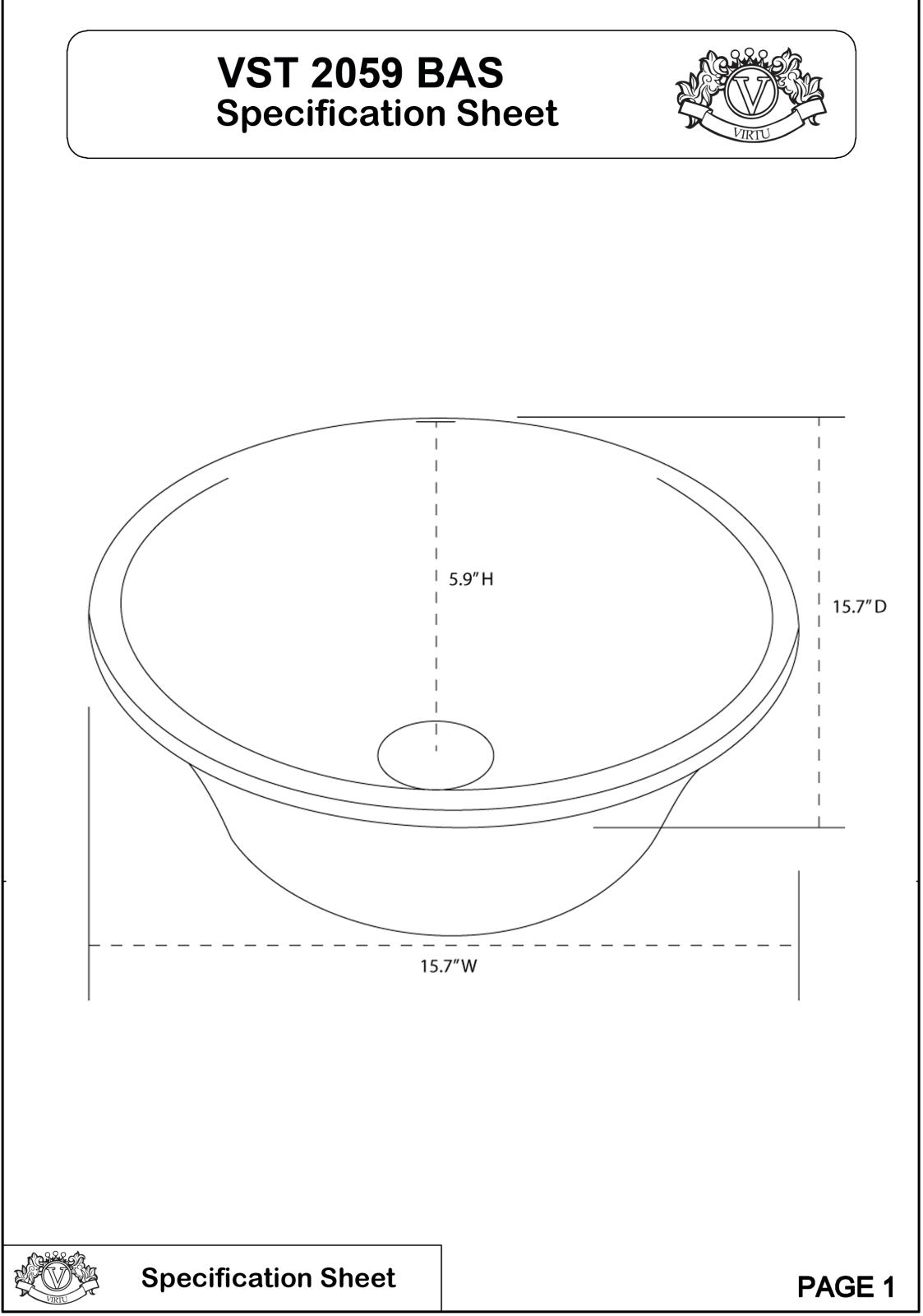 Virtu USA VTU1399 Specifications - ManualMachine.com