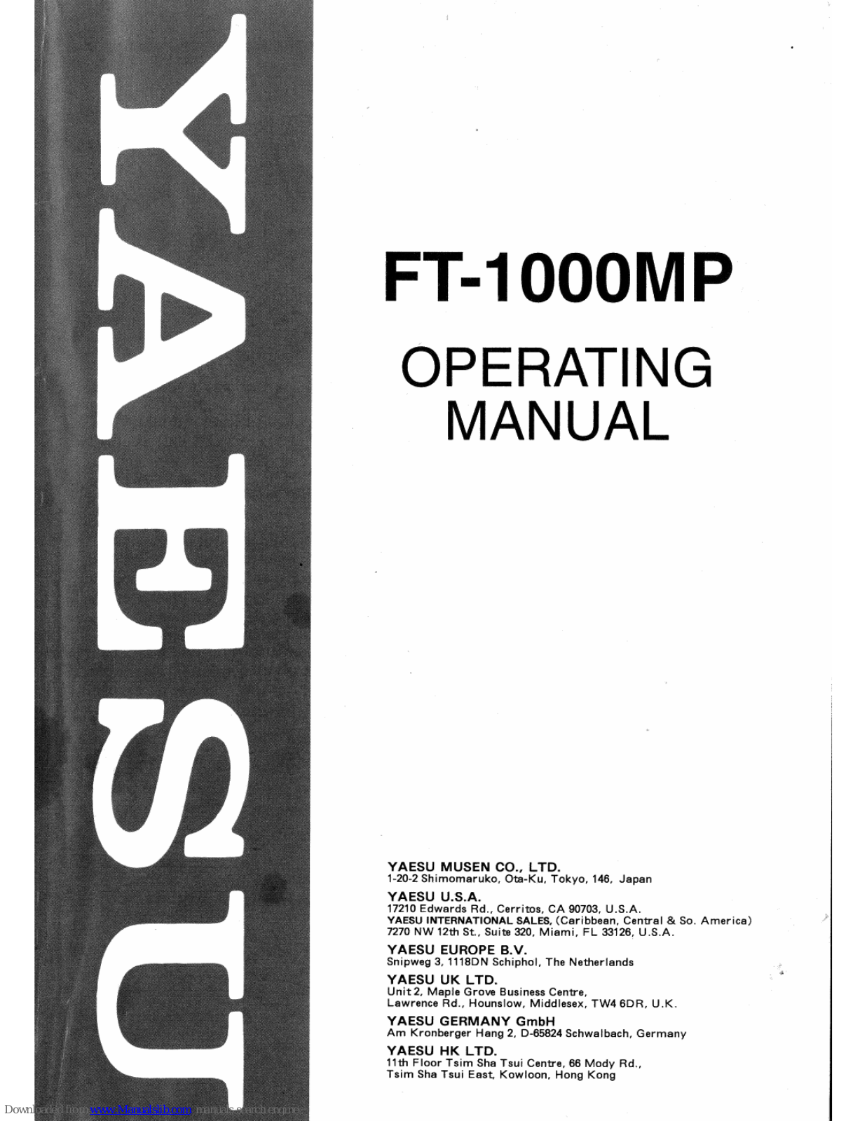Yaesu FT-1000MP Operating Manual