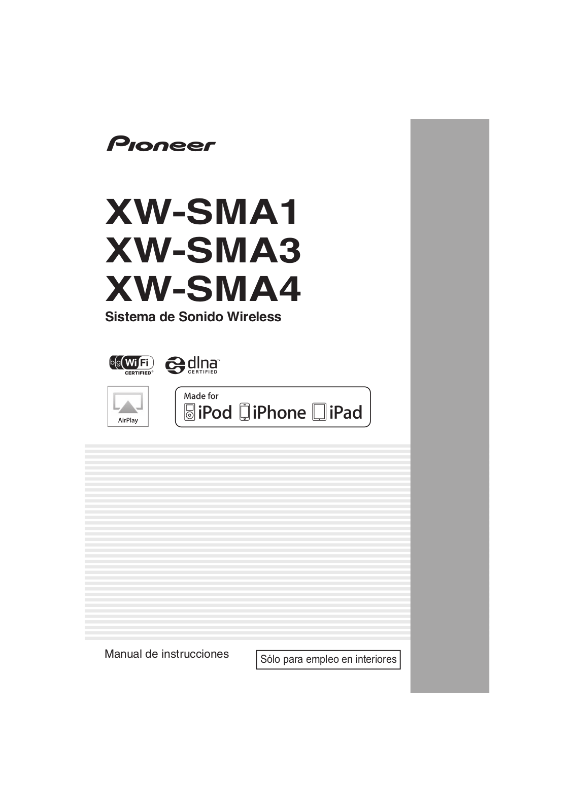 Pioneer XW-SMA1-W, XW-SMA3-K, XW-SMA4-K, XW-SMA1-K, XW-SMA3-W User manual