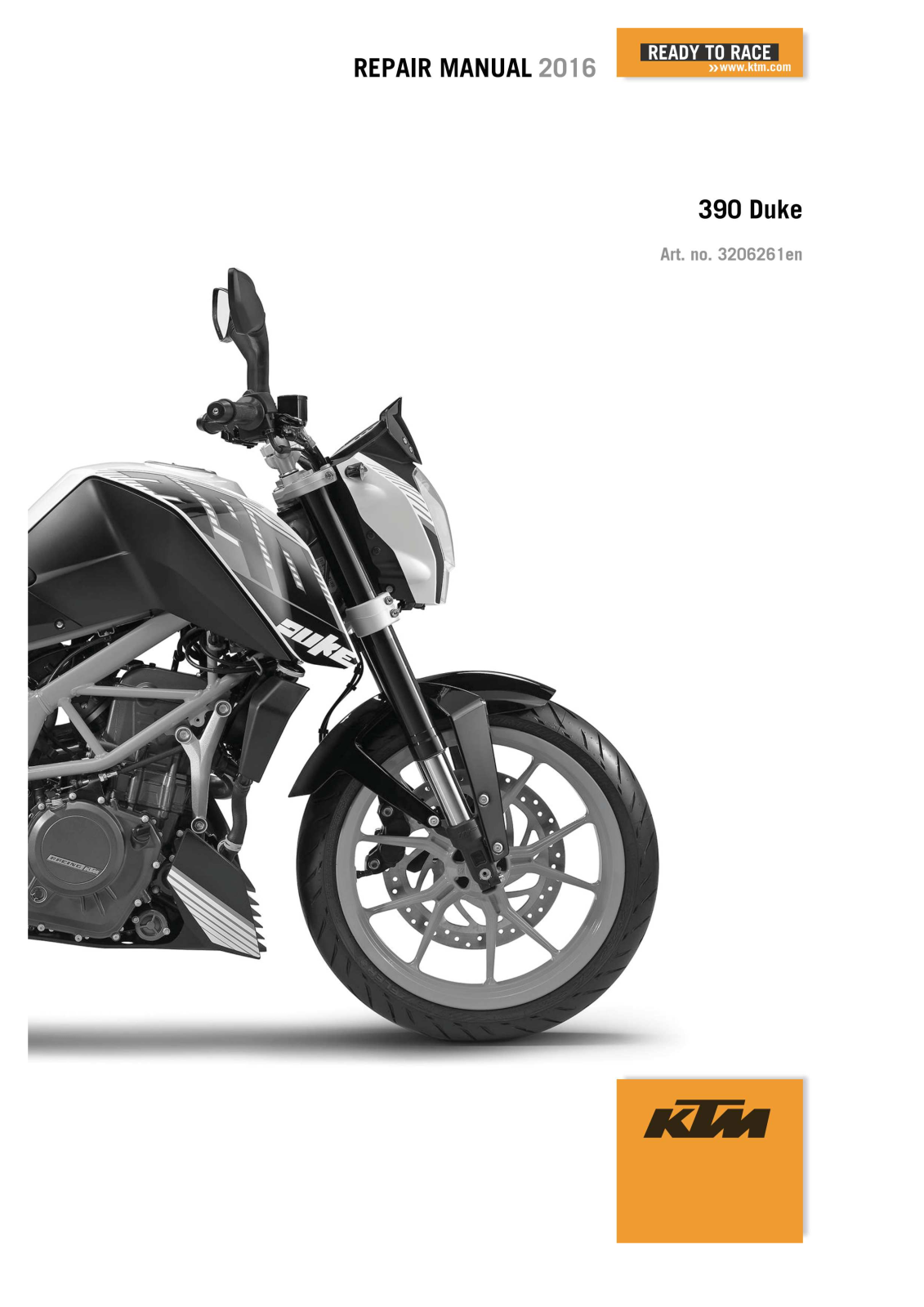 KTM 390 Duke     2016 Owner's Manual