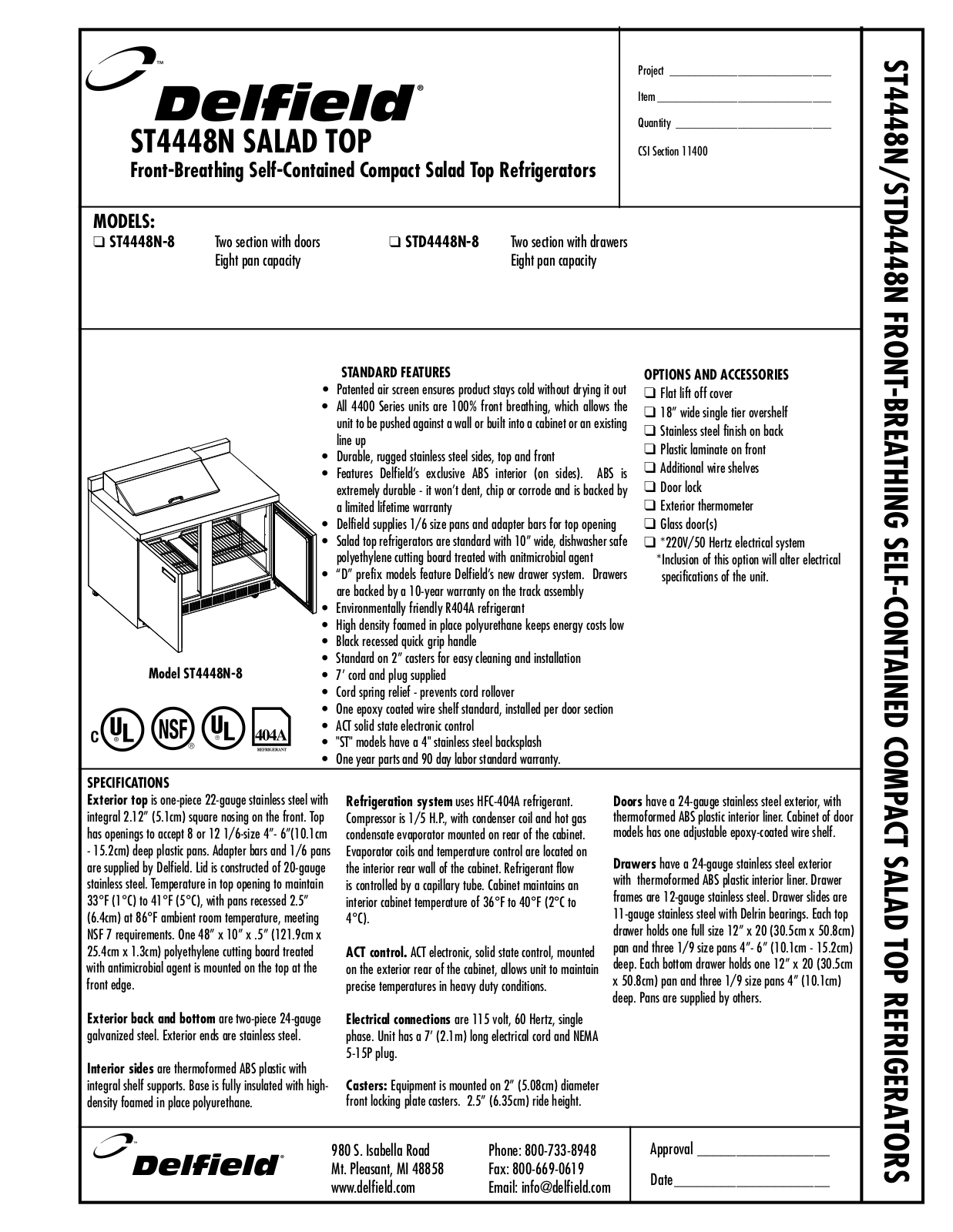 Delfield ST4448N-8, STD4448N-8 User Manual