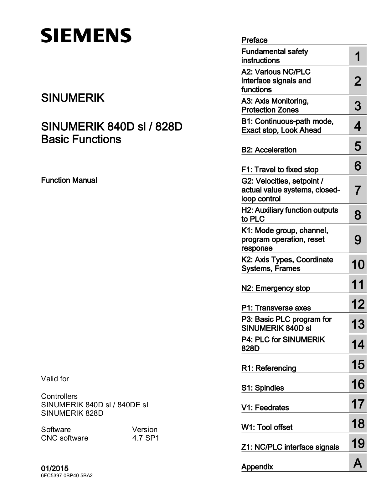 Siemens SINUMERIK 840D sl,SINUMERIK 828D,SINUMERIK 840DE sl Function Manual