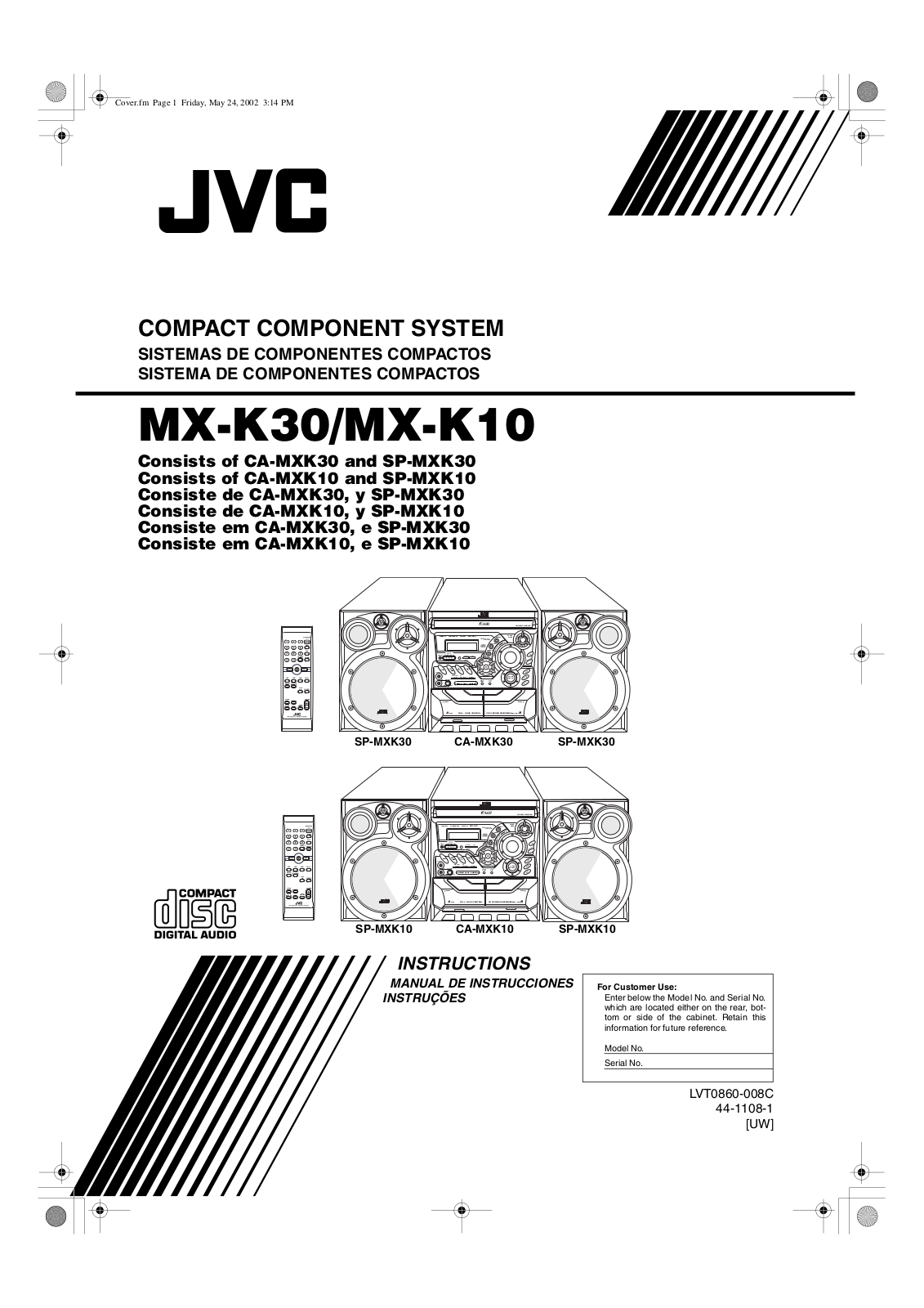 JVC MX-K10, MX-K30 User Manual