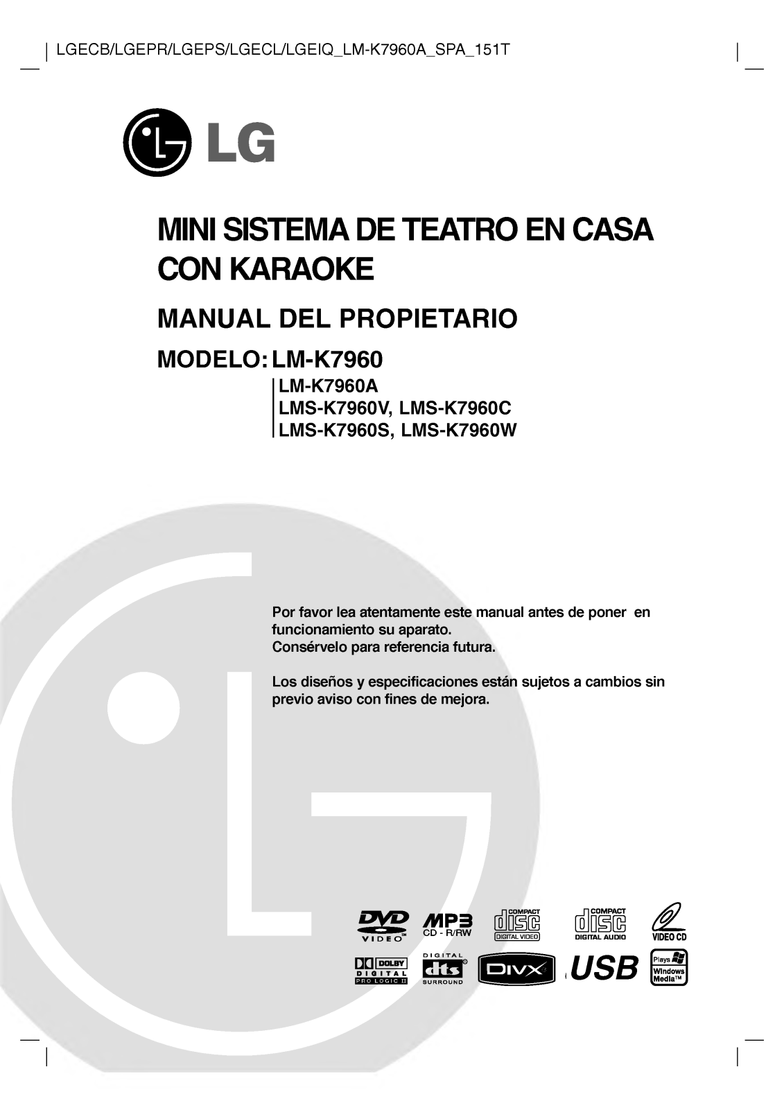 Lg LM-K7960 user Manual