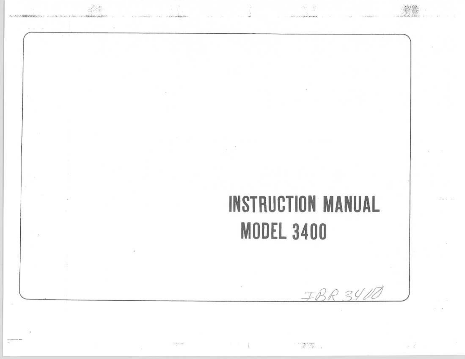 RICCAR 3400 Owner's Manual