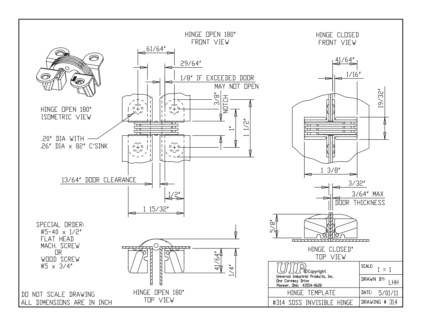 SOSS RVW1034 Dimensions - ManualMachine.com