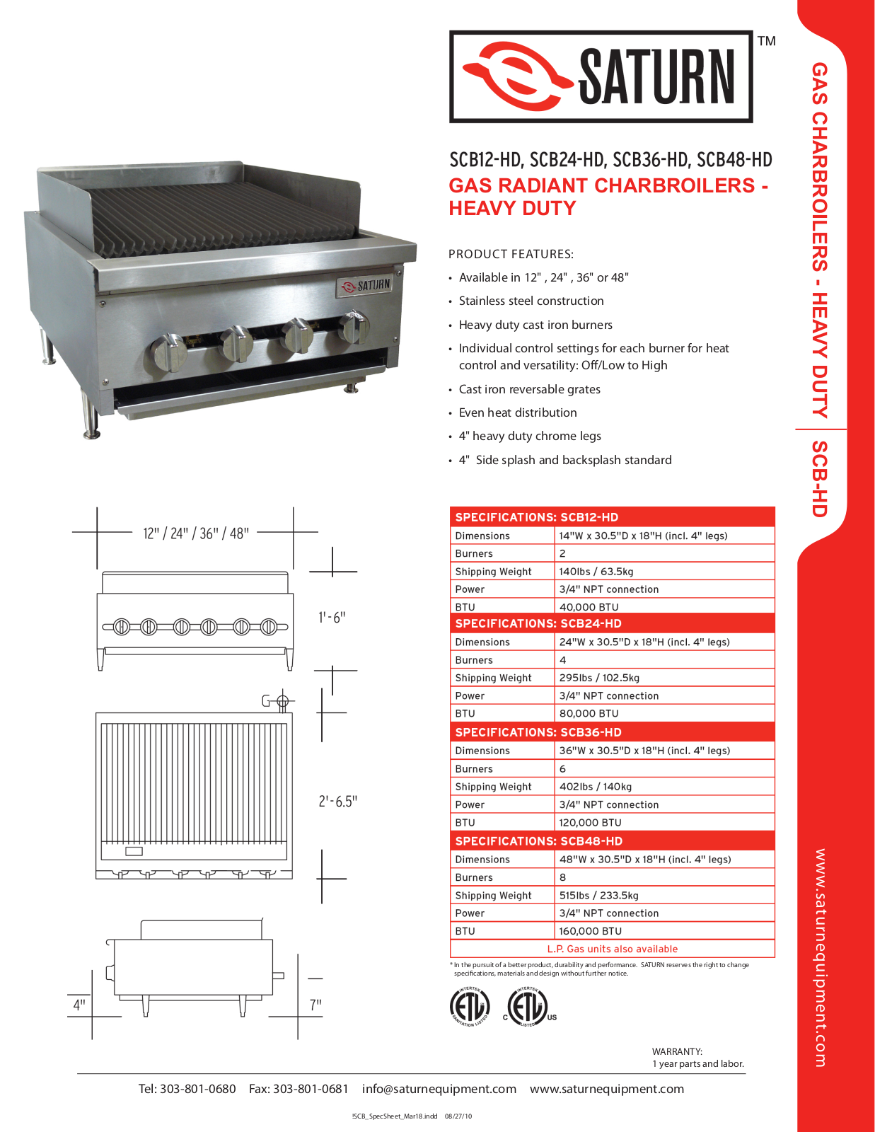 Saturn Equipment SCB36HD User Manual