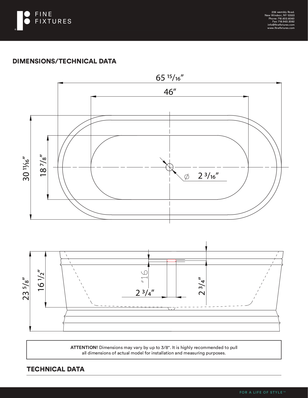 Fine Fixtures EAFK1136 Specifications - ManualMachine.com