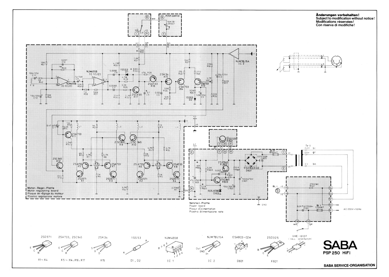 Saba PSP-250 Schematic