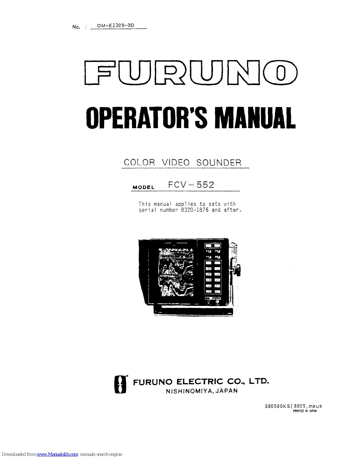 Furuno FCV-552 Operator's Manual - ManualMachine.com