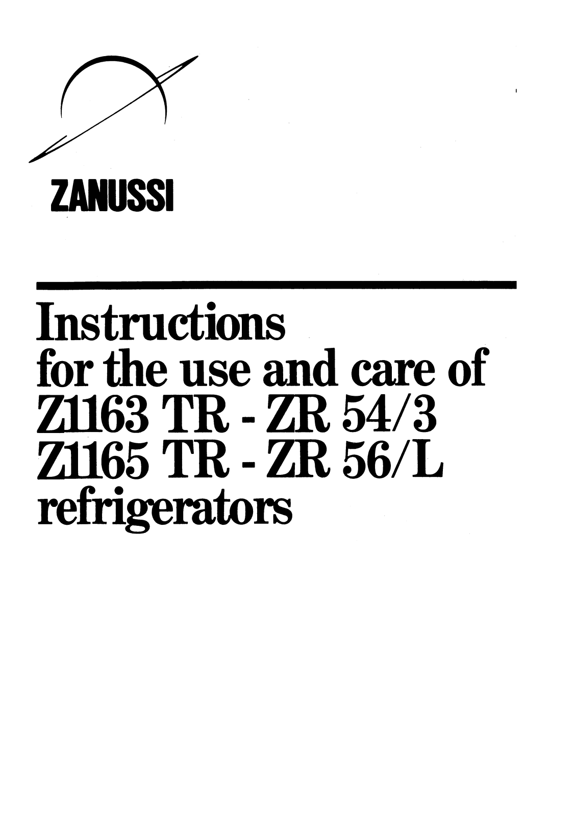 Zanussi ZR56L, ZR54/3 User Manual