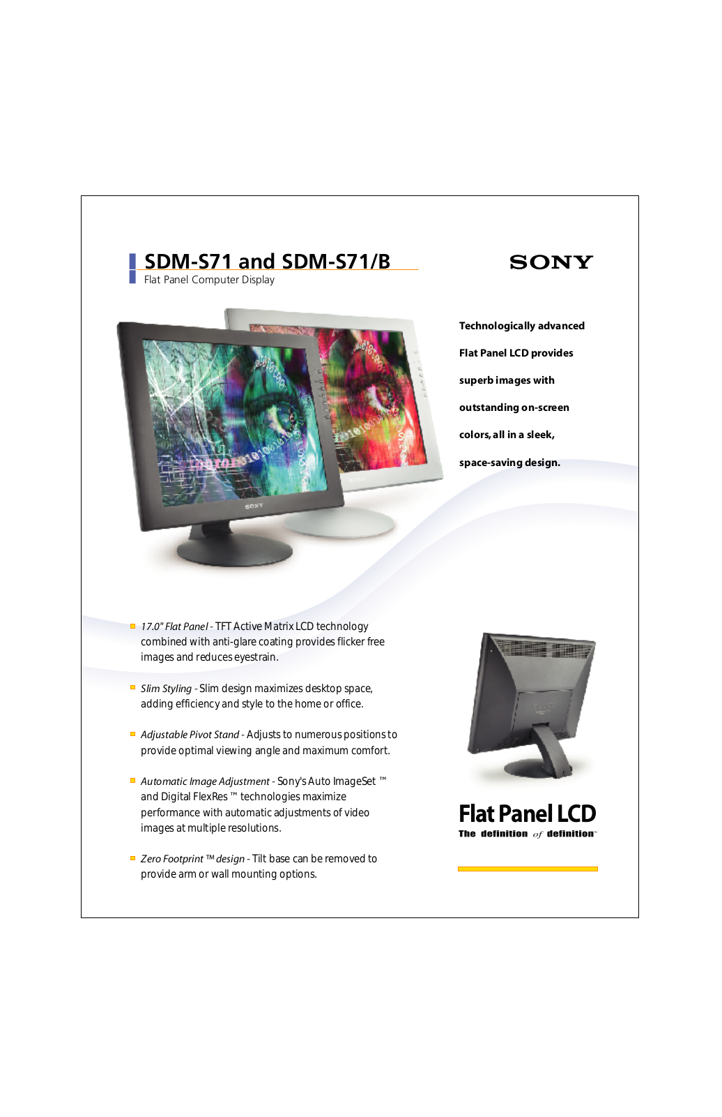 Sony SDM-S71-B, SDM-S71 User Manual