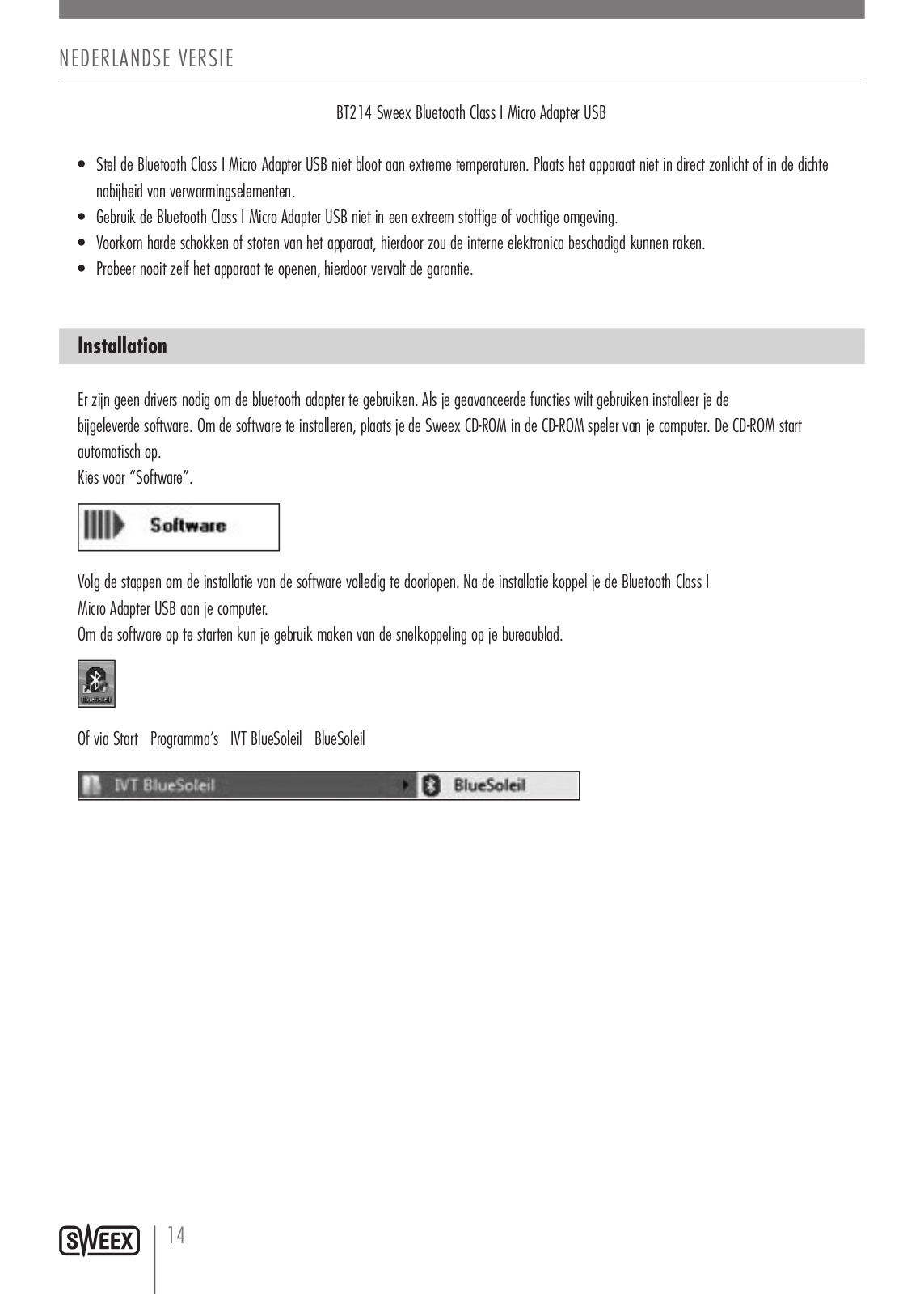 Sweex BT214 User Manual