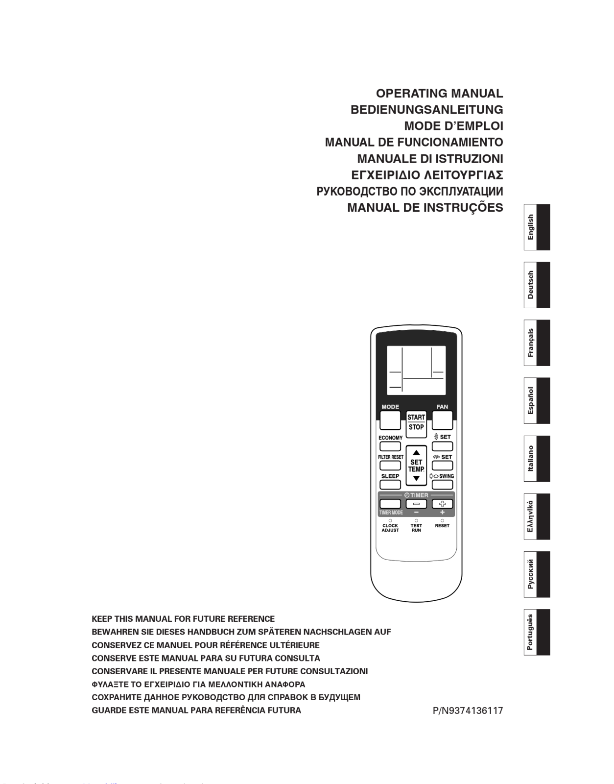 Fujitsu Remote Control Operating Manual