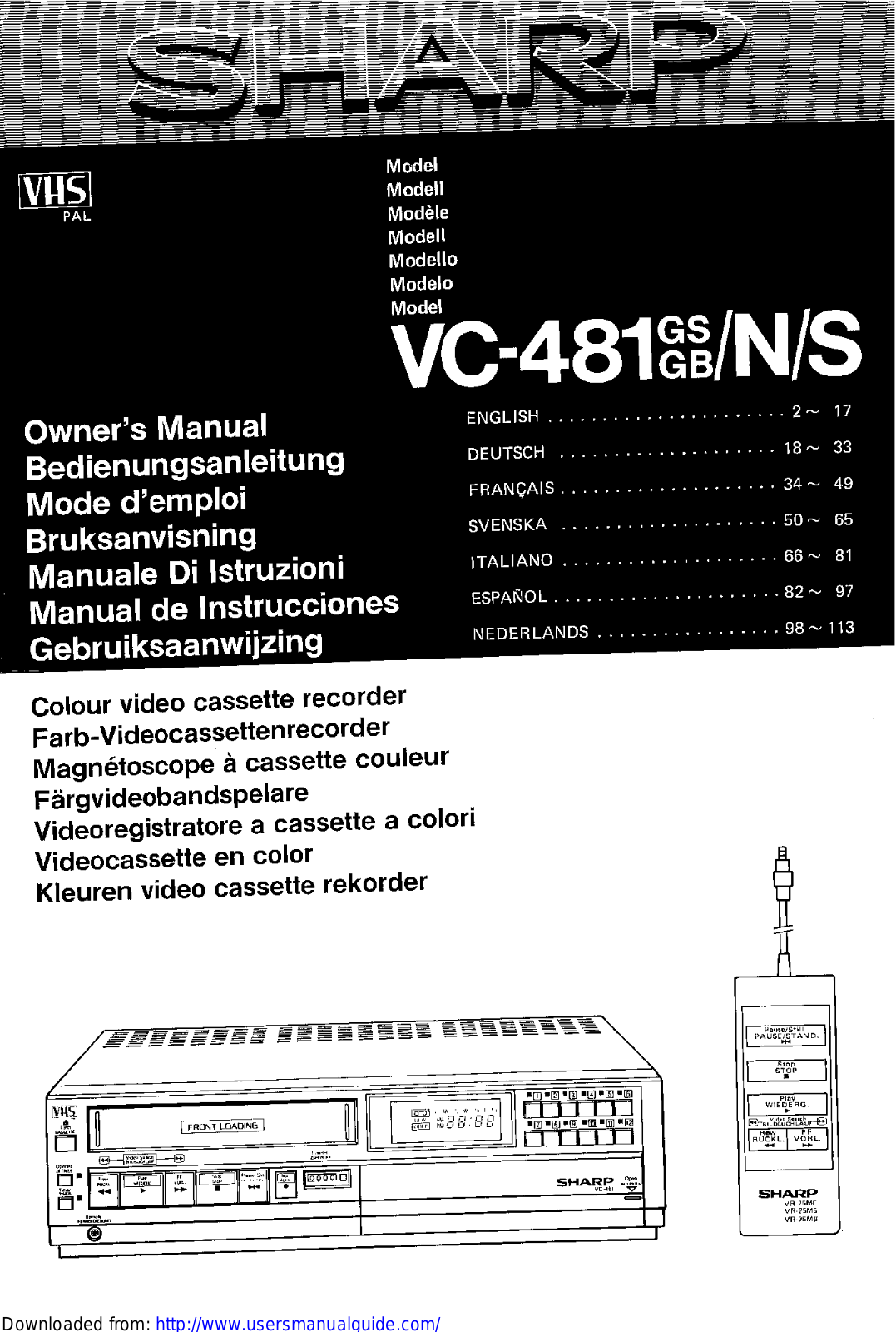 SHARP VC-481GS/GB/N/S User Manual