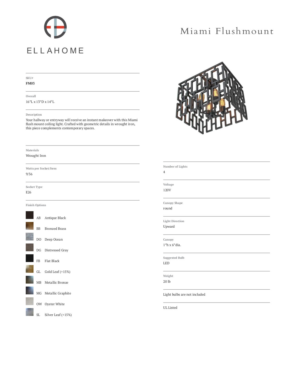 ellahome ELLH1439 Specifications - ManualMachine.com