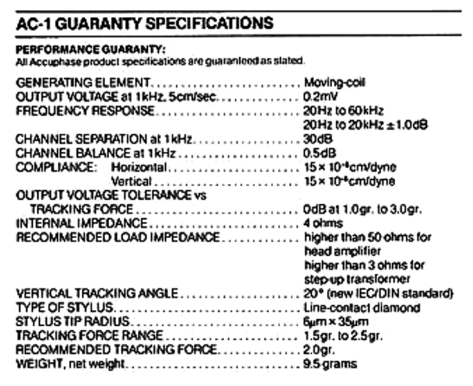 Accuphase AC-1 Brochure