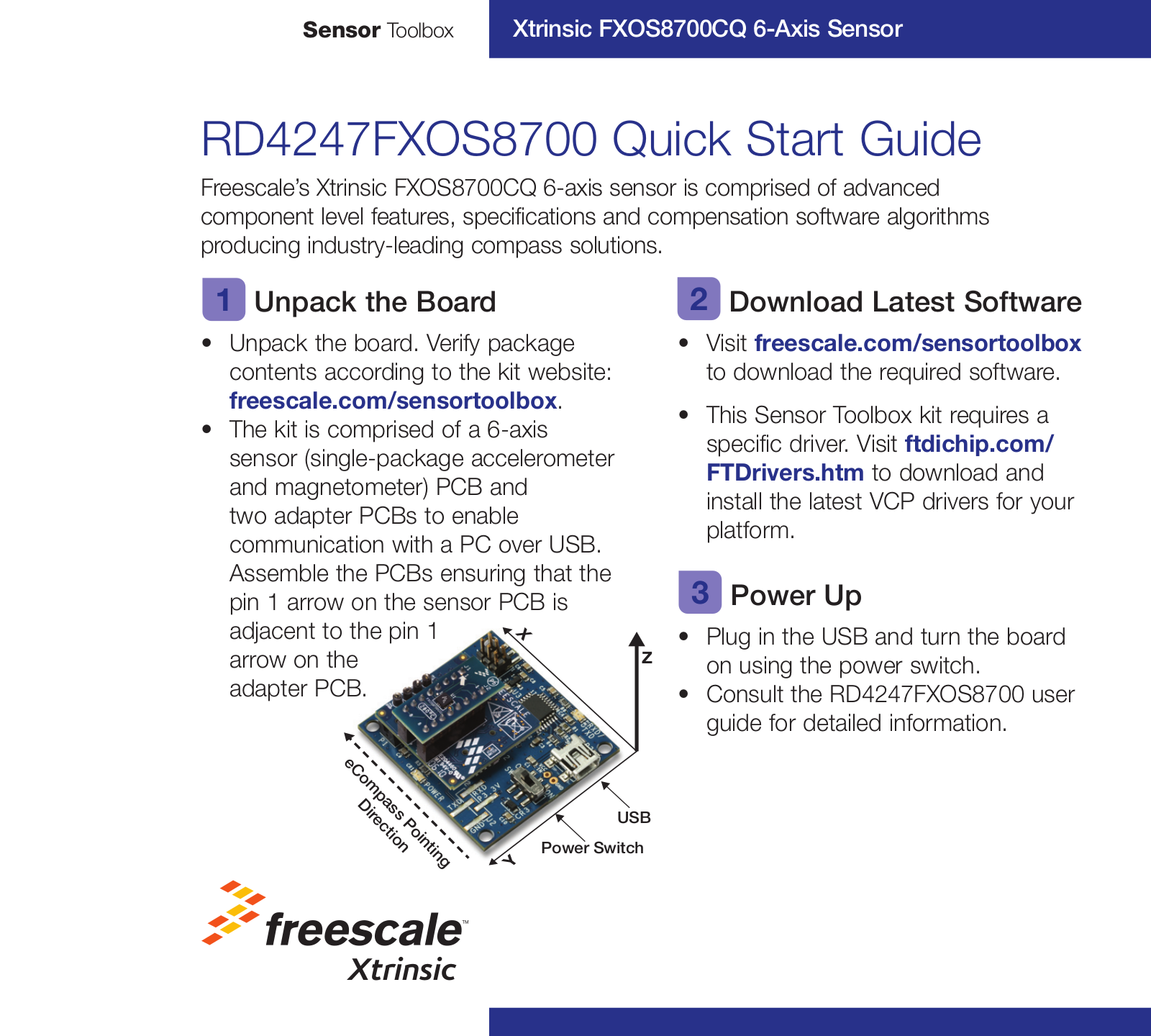 Freescale Semiconductor RD4247FXOS8700 Quick Start Guide