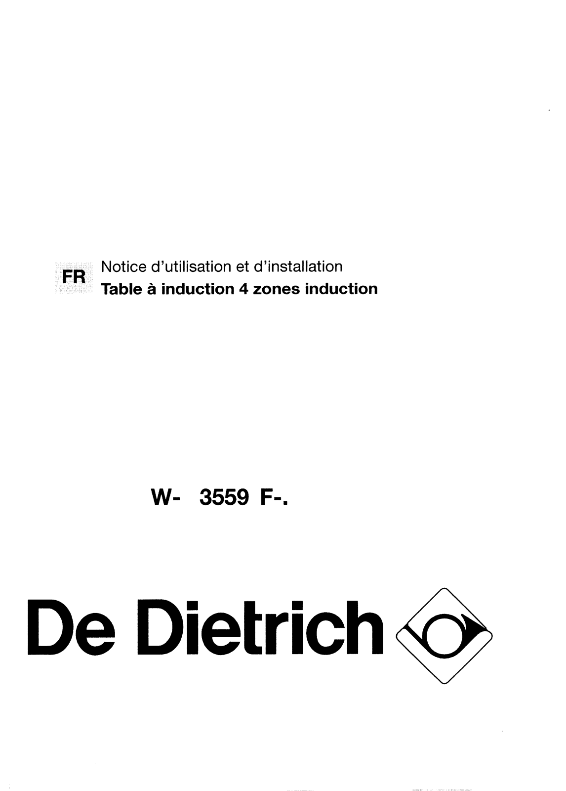 De dietrich WM3559F1 User Manual