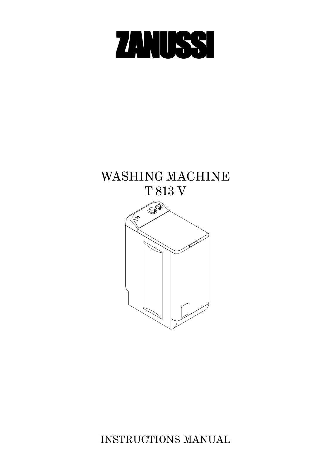 Zanussi T813V User Manual