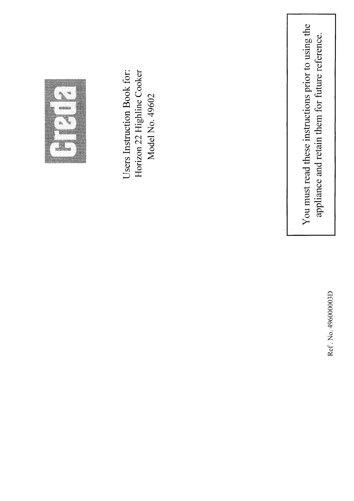 Creda HB49602 User Manual