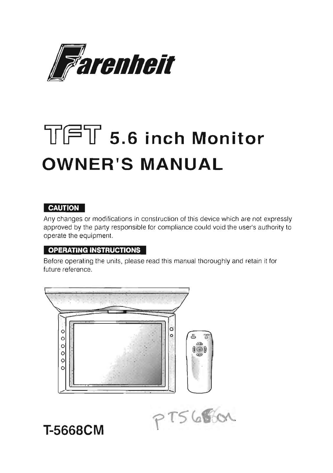 Power Acoustik PT-565CM Owners Manual