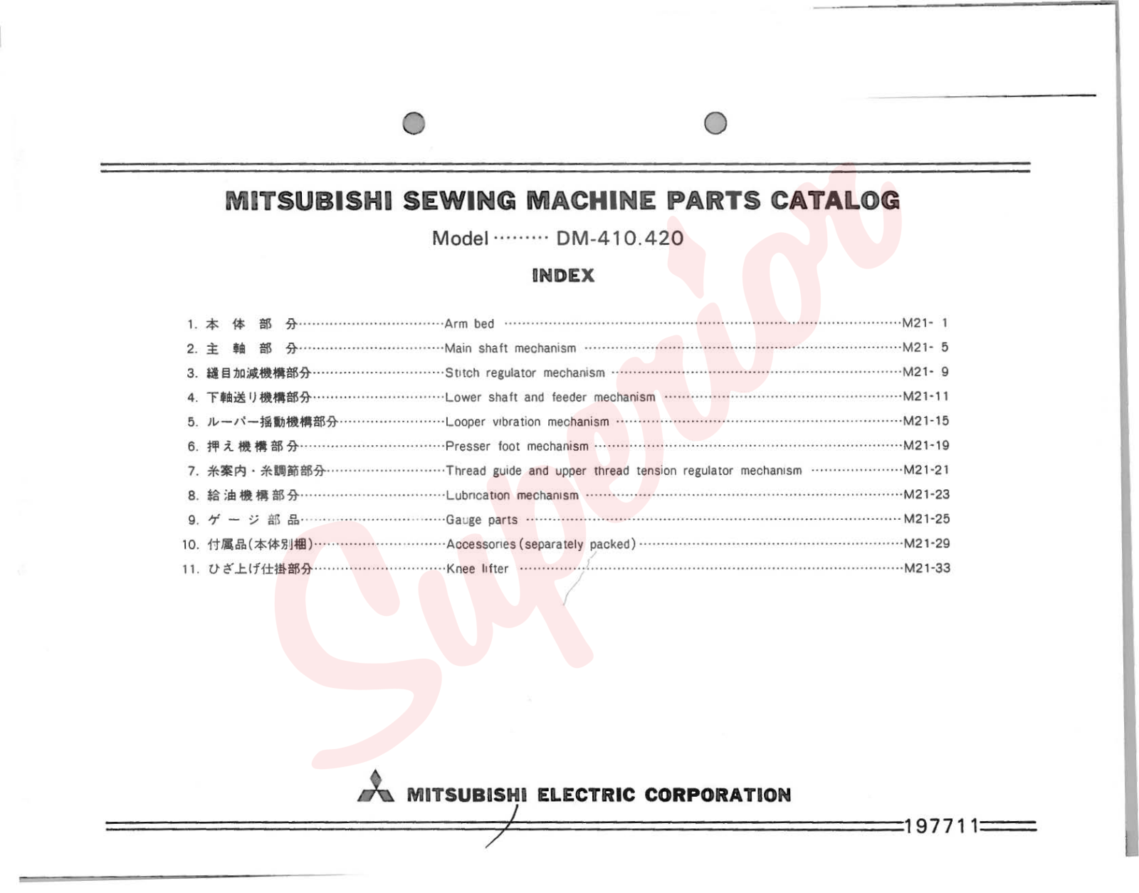 Mitsubishi DM-410, DM-420 Manual