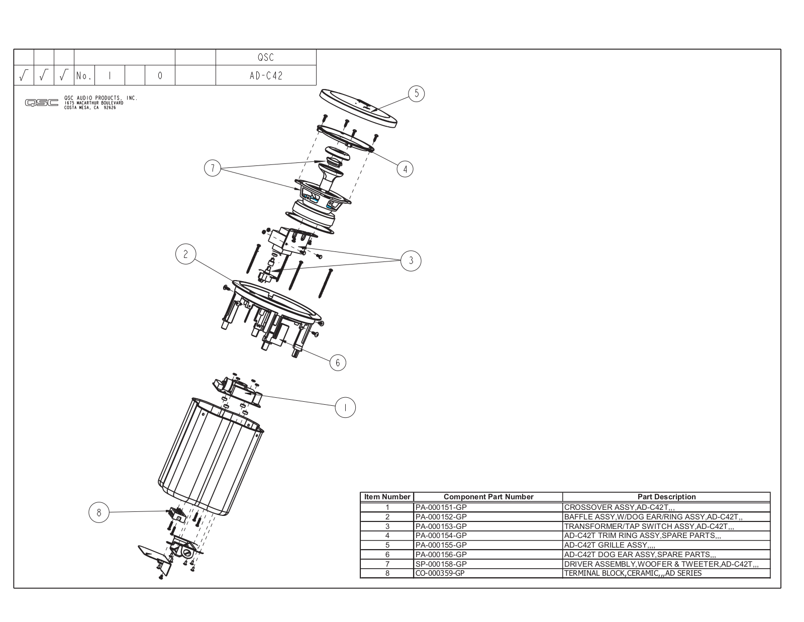 QSC ADC-42 Schematic